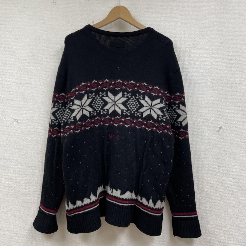 ラファイエット Lafayette ニット、セーター 長袖 ニット ウール クルーネック セーター 長袖 CITY SCAPE SWEATER 厚手 ノルディック柄 XL ノルディック柄 黒 / ブラック / black メンズ USED 古着 中古 50135955