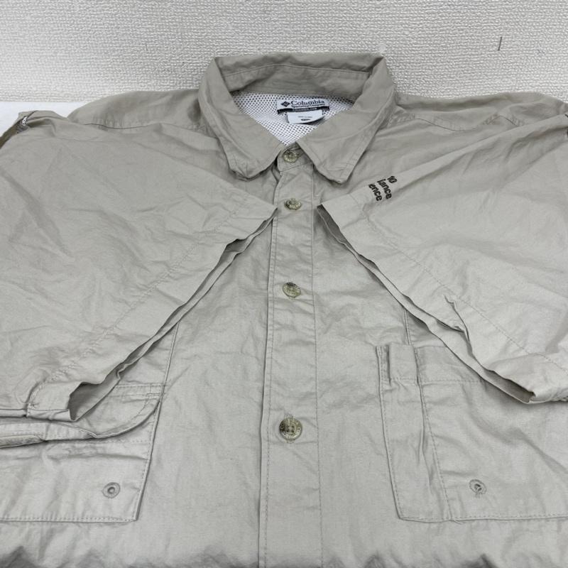 コロンビア Columbia シャツ、ブラウス 半袖 90s PFG フィッシング シャツ 半袖 ロゴ 刺繍 マルチポケット 大きめ オーバーサイズ XXL ロゴ、文字 X 刺繍 グレージュ / グレージュ / メンズ USED 古着 中古 50136008