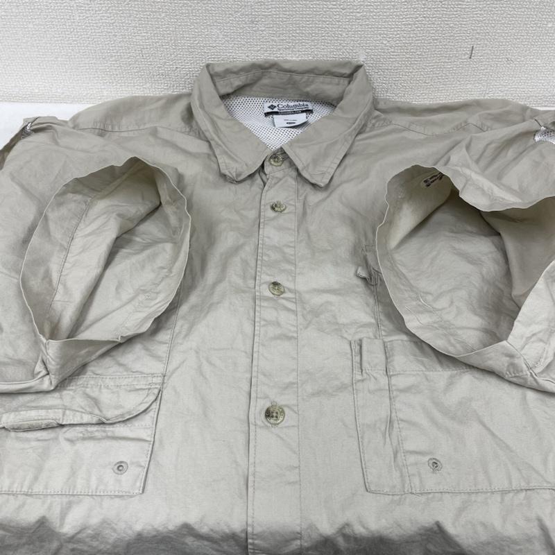 コロンビア Columbia シャツ、ブラウス 半袖 90s PFG フィッシング シャツ 半袖 ロゴ 刺繍 マルチポケット 大きめ オーバーサイズ XXL ロゴ、文字 X 刺繍 グレージュ / グレージュ / メンズ USED 古着 中古 50136008