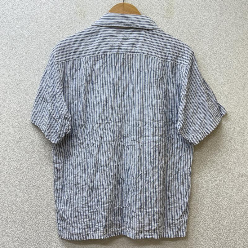ザスタイリストジャパン The Stylist Japan シャツ、ブラウス 半袖 ロゴ 刺繍 ストライプ柄 オープンカラー ボックス 半袖 シャツ 白 水色 ホワイト ライトブルー M 白 / ホワイト / white X 水色 / ライトブルー / メンズ USED 古着 中古 50136015