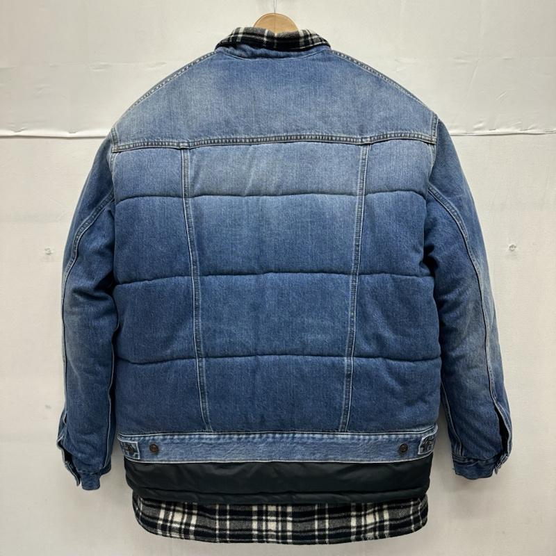 バレンシアガ BALENCIAGA ジャケット、上着 ジャンパー、ブルゾン 18AW レイヤード オーバーサイズ パファ デニム ジャケット 543028 TXE08 46 インディゴ / インディゴ / Indigo X 黒 / ブラック / black メンズ USED 古着 中古 50136043