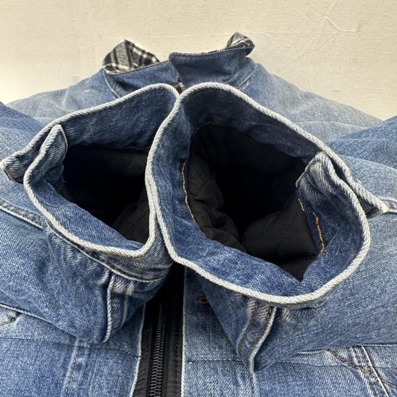 バレンシアガ BALENCIAGA ジャケット、上着 ジャンパー、ブルゾン 18AW レイヤード オーバーサイズ パファ デニム ジャケット 543028 TXE08 46 インディゴ / インディゴ / Indigo X 黒 / ブラック / black メンズ USED 古着 中古 50136043