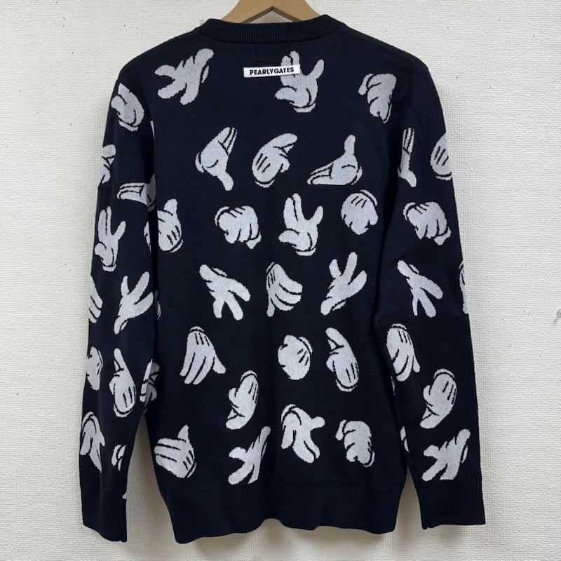 パーリーゲイツ PEARLY GATES ニット、セーター 長袖 総柄 ミッキーマウス クルーネック ニット 053-1270013 5 紺 / ネイビー / navy メンズ USED 古着 中古 50136053