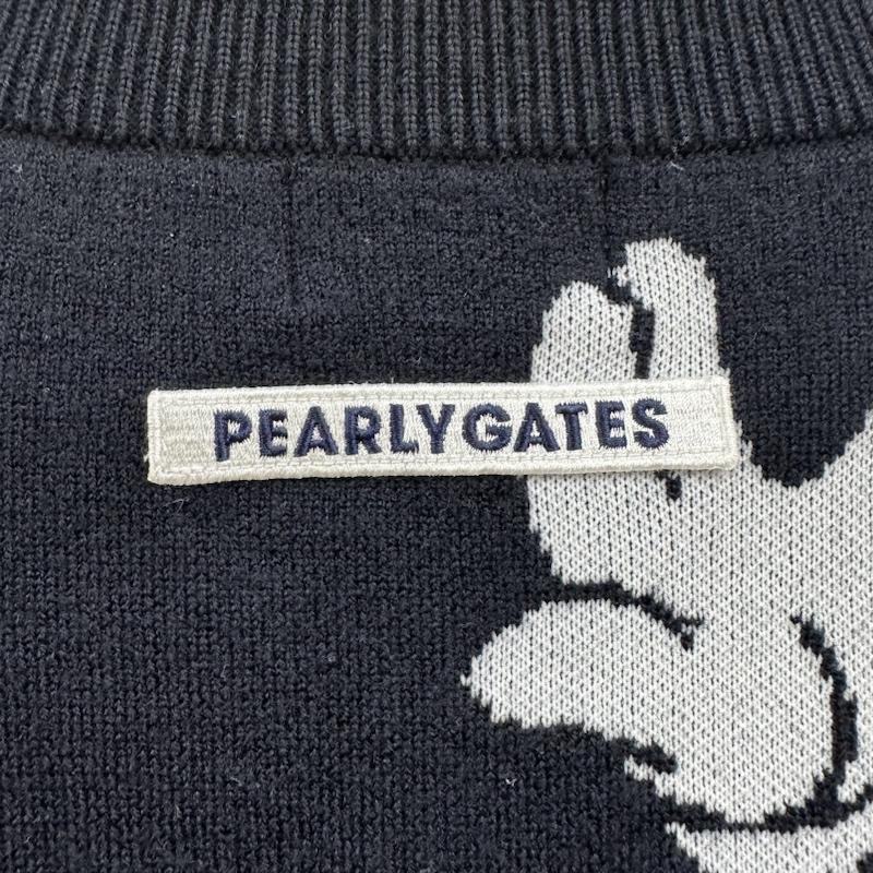 パーリーゲイツ PEARLY GATES ニット、セーター 長袖 総柄 ミッキーマウス クルーネック ニット 053-1270013 5 紺 / ネイビー / navy メンズ USED 古着 中古 50136053