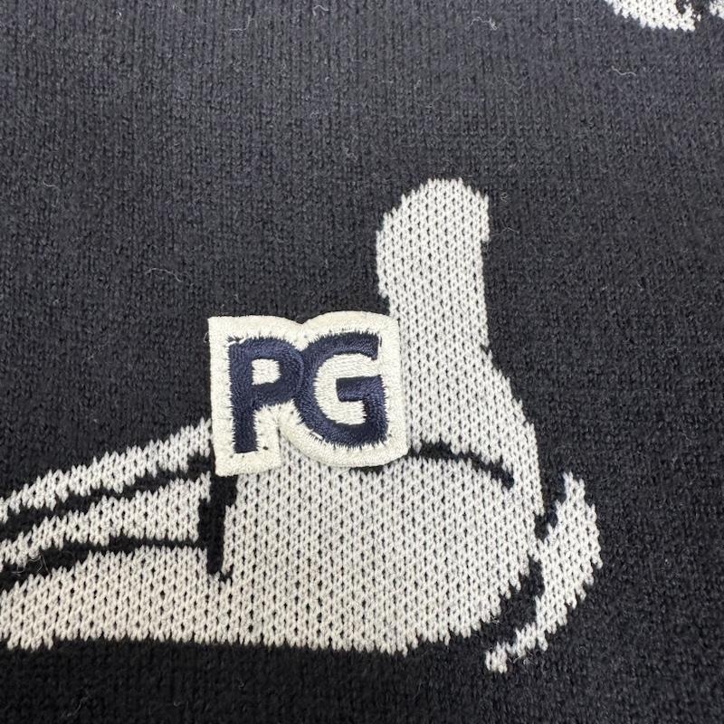 パーリーゲイツ PEARLY GATES ニット、セーター 長袖 総柄 ミッキーマウス クルーネック ニット 053-1270013 5 紺 / ネイビー / navy メンズ USED 古着 中古 50136053