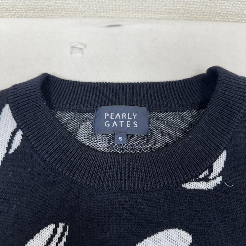 パーリーゲイツ PEARLY GATES ニット、セーター 長袖 総柄 ミッキーマウス クルーネック ニット 053-1270013 5 紺 / ネイビー / navy メンズ USED 古着 中古 50136053