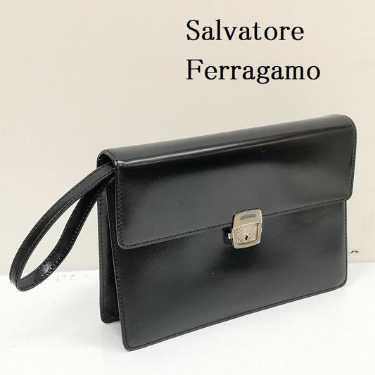 サルヴァトーレフェラガモ Salvatore Ferragamo セカンドバッグ セカンドバッグ EO-24 5043 レザー クラッチ バッグ 黒 / ブラック / black メンズ USED 古着 中古 50136069