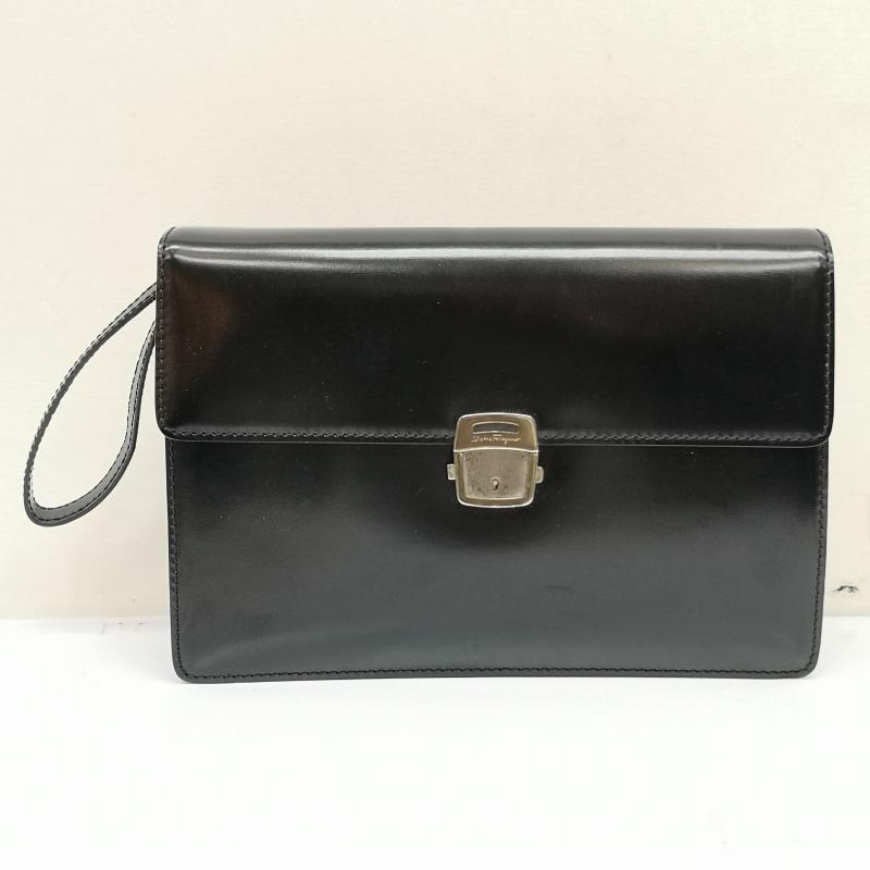 サルヴァトーレフェラガモ Salvatore Ferragamo セカンドバッグ セカンドバッグ EO-24 5043 レザー クラッチ バッグ 黒 / ブラック / black メンズ USED 古着 中古 50136069