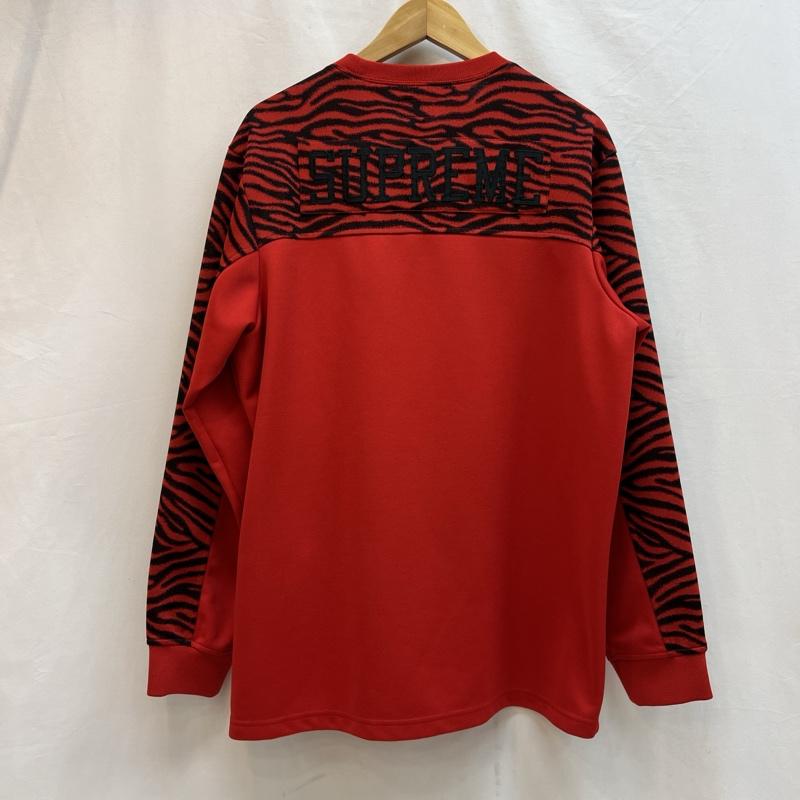 シュプリーム Supreme カットソー 長袖 19AW Zebra L/S Top ゼブラ柄 フットボールトップ L 赤 / レッド / red メンズ USED 古着 中古 50136075