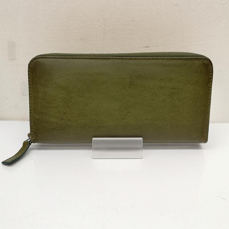 古着 USED 財布 長財布 ブッテーロレザー pellealvetale タンニン ラウンドファスナー レザー ウォレット 長財布 - 緑 / グリーン / green メンズ USED 古着 中古 50136131
