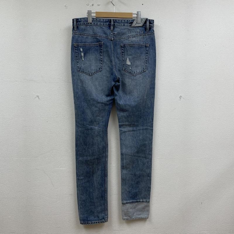 スビ KSUBI パンツ デニム、ジーンズ Chich Retrograde Trashed パッチワーク デニム ジーンズ ボタンフライ ジーパン 無地 X ダメージ加工 インディゴ / インディゴ / Indigo メンズ USED 古着 中古 50136162