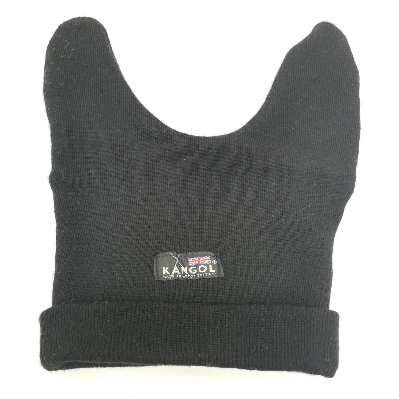 カンゴール KANGOL 帽子 ニット帽 90s RABBIT BEANIE ウサギ 耳 ニット キャップ - 黒 / ブラック / black レディース USED 古着 中古 50136250