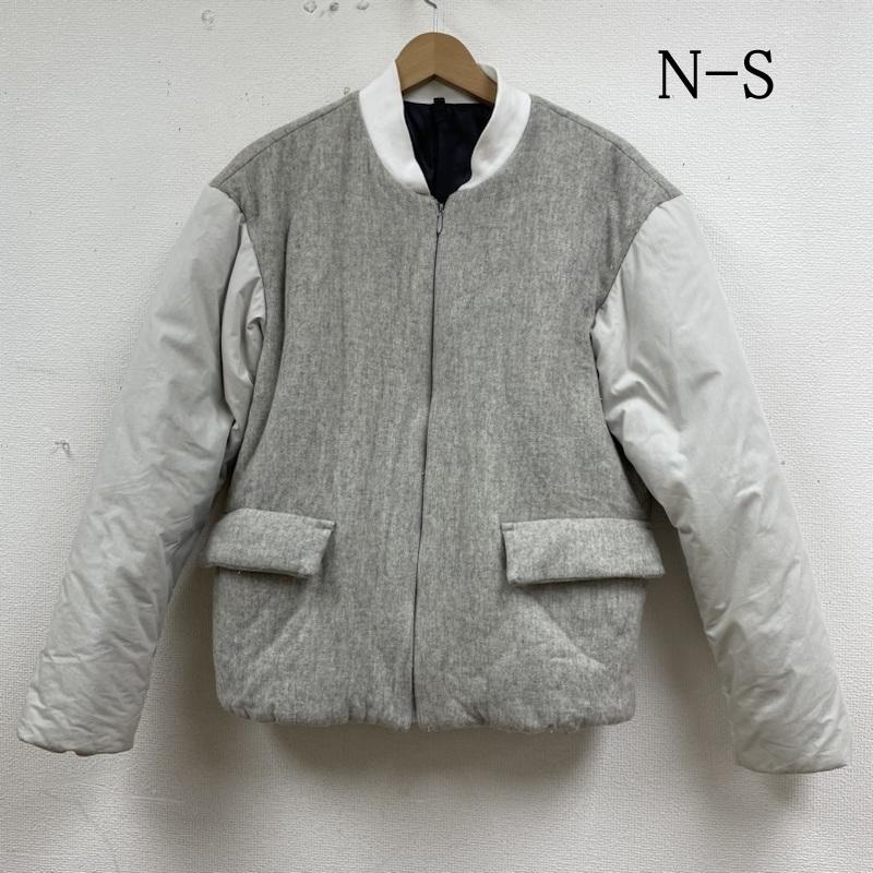 ノース N-S ジャケット、上着 ジャンパー、ブルゾン ウール スタジアム ジャケット WOOL STADIUM JUMPER プリマロフト ジップアップ M 無地 オフホワイト / オフホワイト / レディース USED 古着 中古 50136279