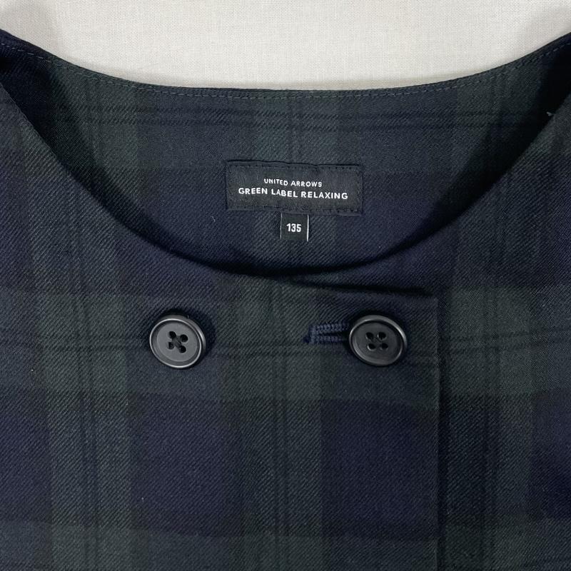 グリーンレーベルリラクシング green label relaxing セットアップ セットアップ UNITED ARROWS アンサンブル スーツ フォーマル 3822-199-0825 プリーツ ブラックウォッチ 135 140cm チェック 緑 / グリーン / green X 紺 / ネイビー / navy ガールズ USED 古着 中古 50136287