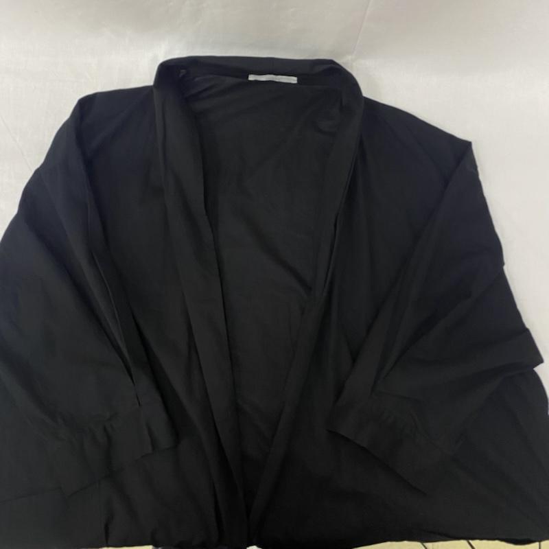 古着 USED カーディガン 半袖 LAITERIE レイトリー 60ローンソフトワッシャー 8分袖ローブ black M 無地 黒 / ブラック / black レディース USED 古着 中古 50136294