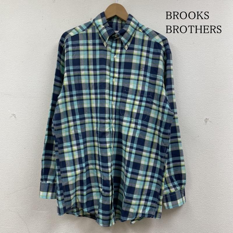 ブルックス ブラザーズ BROOKS BROTHERS シャツ、ブラウス 長袖 長袖 ドレスシャツ 346 カジュアル チェック柄 ボタンダウン ブラウス Shirt ロングスリーブ M チェック 青 / ブルー / blue X 緑 / グリーン / green メンズ USED 古着 中古 50136314