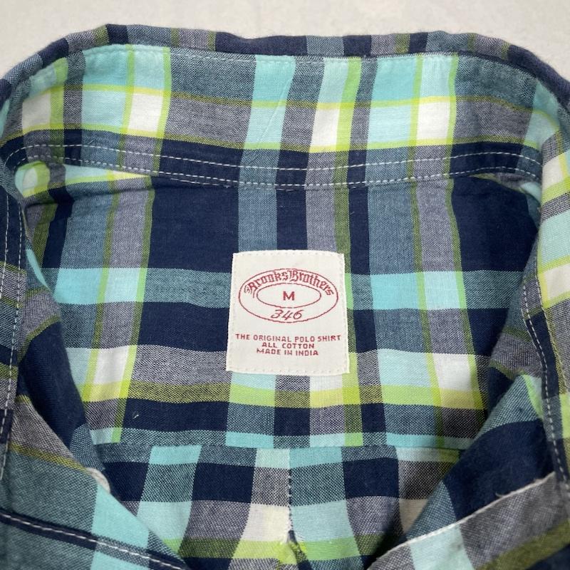 ブルックス ブラザーズ BROOKS BROTHERS シャツ、ブラウス 長袖 長袖 ドレスシャツ 346 カジュアル チェック柄 ボタンダウン ブラウス Shirt ロングスリーブ M チェック 青 / ブルー / blue X 緑 / グリーン / green メンズ USED 古着 中古 50136314