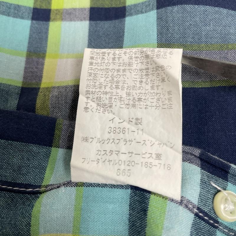 ブルックス ブラザーズ BROOKS BROTHERS シャツ、ブラウス 長袖 長袖 ドレスシャツ 346 カジュアル チェック柄 ボタンダウン ブラウス Shirt ロングスリーブ M チェック 青 / ブルー / blue X 緑 / グリーン / green メンズ USED 古着 中古 50136314