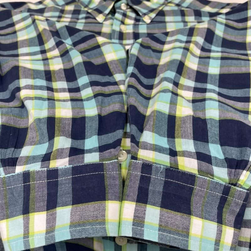 ブルックス ブラザーズ BROOKS BROTHERS シャツ、ブラウス 長袖 長袖 ドレスシャツ 346 カジュアル チェック柄 ボタンダウン ブラウス Shirt ロングスリーブ M チェック 青 / ブルー / blue X 緑 / グリーン / green メンズ USED 古着 中古 50136314