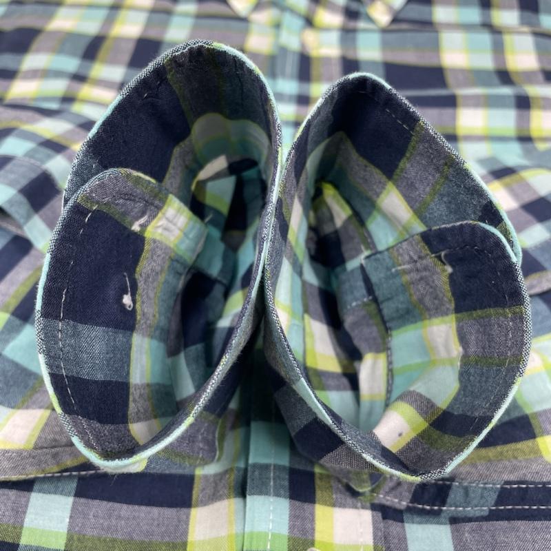 ブルックス ブラザーズ BROOKS BROTHERS シャツ、ブラウス 長袖 長袖 ドレスシャツ 346 カジュアル チェック柄 ボタンダウン ブラウス Shirt ロングスリーブ M チェック 青 / ブルー / blue X 緑 / グリーン / green メンズ USED 古着 中古 50136314