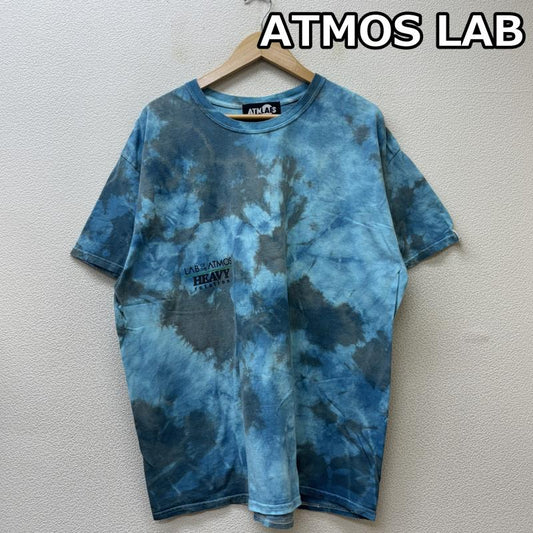アトモスラボ ATMOS LAB Tシャツ 半袖 AL19F-PT01 ロゴ プリント タイダイ柄 ビッグ シルエット オーバー サイズ クルーネック 半袖 Tシャツ 水色 ライトブルー XL 水色 / ライトブルー / メンズ USED 古着 中古 50136337