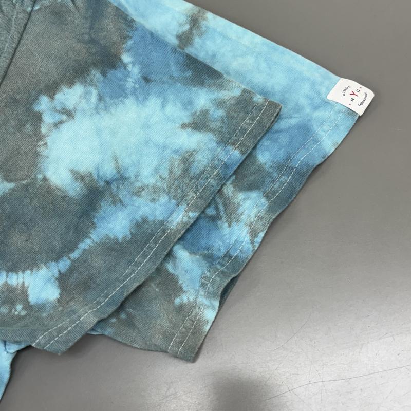 アトモスラボ ATMOS LAB Tシャツ 半袖 AL19F-PT01 ロゴ プリント タイダイ柄 ビッグ シルエット オーバー サイズ クルーネック 半袖 Tシャツ 水色 ライトブルー XL 水色 / ライトブルー / メンズ USED 古着 中古 50136337