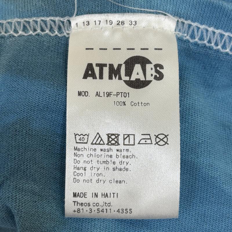アトモスラボ ATMOS LAB Tシャツ 半袖 AL19F-PT01 ロゴ プリント タイダイ柄 ビッグ シルエット オーバー サイズ クルーネック 半袖 Tシャツ 水色 ライトブルー XL 水色 / ライトブルー / メンズ USED 古着 中古 50136337