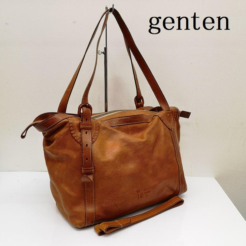 ゲンテン genten トートバッグ トートバッグ 日テレ限定２WAY BAG レザー トート バッグ ショルダー - 茶 / ブラウン / brown レディース USED 古着 中古 50136354