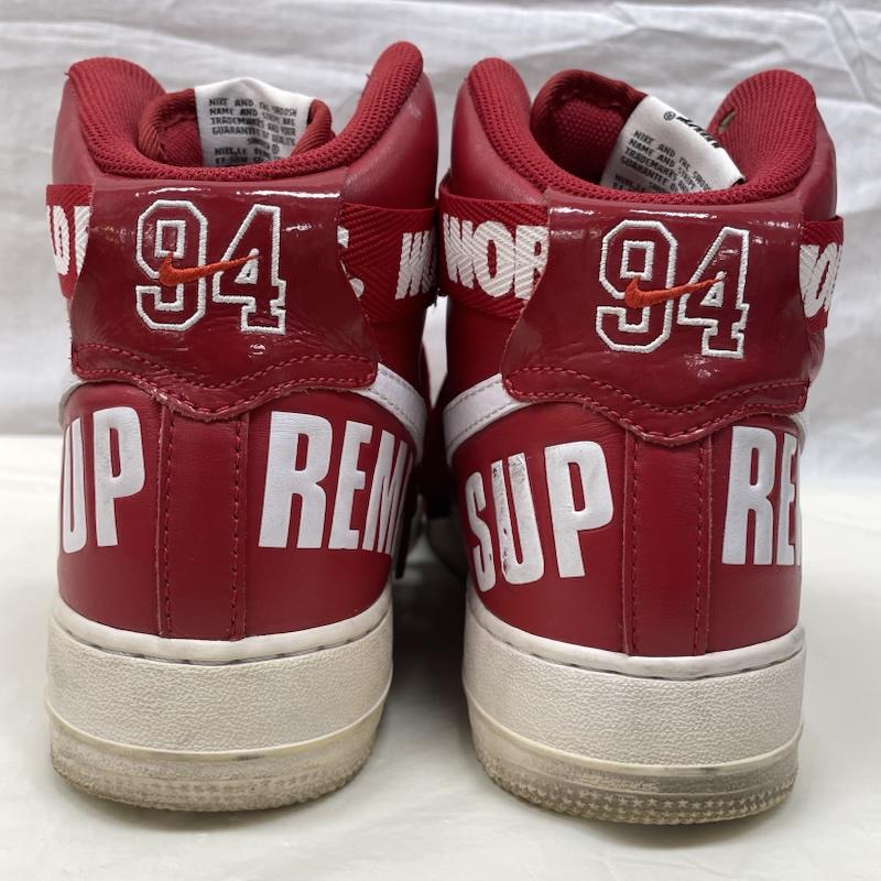 ナイキ NIKE スニーカー スニーカー 698696-610 ×Supreme Nike Air Force 1 High World Famous Red シュプリーム エアフォース1 ハイ ワールド フェイマス 27.0cm 赤 / レッド / red メンズ USED 古着 中古 50136364