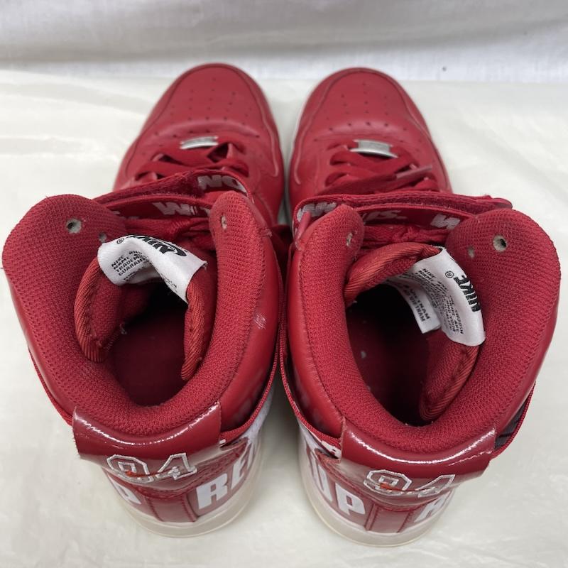 ナイキ NIKE スニーカー スニーカー 698696-610 ×Supreme Nike Air Force 1 High World Famous Red シュプリーム エアフォース1 ハイ ワールド フェイマス 27.0cm 赤 / レッド / red メンズ USED 古着 中古 50136364