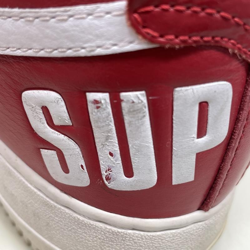 ナイキ NIKE スニーカー スニーカー 698696-610 ×Supreme Nike Air Force 1 High World Famous Red シュプリーム エアフォース1 ハイ ワールド フェイマス 27.0cm 赤 / レッド / red メンズ USED 古着 中古 50136364