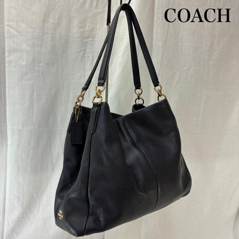 コーチ COACH ショルダーバッグ ショルダーバッグ COACH コーチ フィービー F35723 ショルダーバッグ レザー ネイビー ワンポイント 紺 / ネイビー / navy レディース USED 古着 中古 50136422