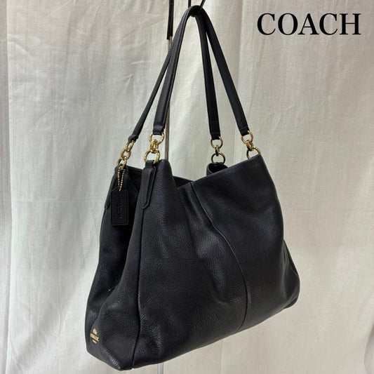 コーチ COACH ショルダーバッグ ショルダーバッグ COACH コーチ フィービー F35723 ショルダーバッグ レザー ネイビー ワンポイント 紺 / ネイビー / navy レディース USED 古着 中古 50136422