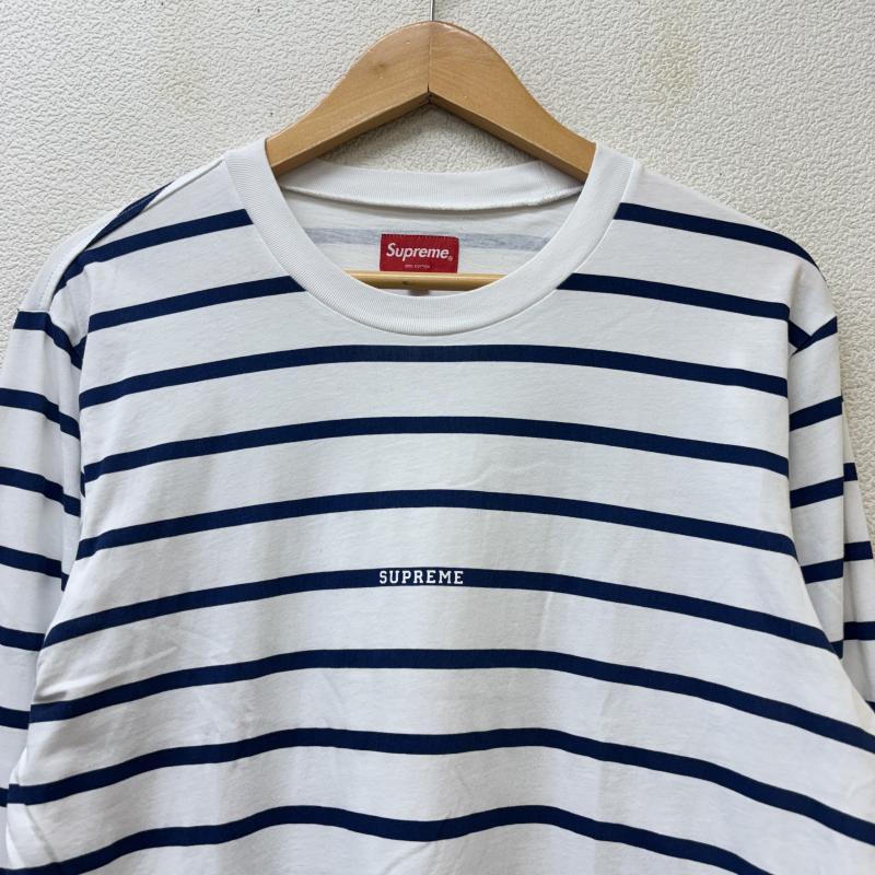 シュプリーム Supreme Tシャツ 長袖 16SS Printed Stripe L/S Top プリンテッド ストライプ ボーダー柄 クルーネック ロンT 長袖 Tシャツ 青 白 ブルー ホワイト S 青 / ブルー / blue X 白 / ホワイト / white メンズ USED 古着 中古 50136460