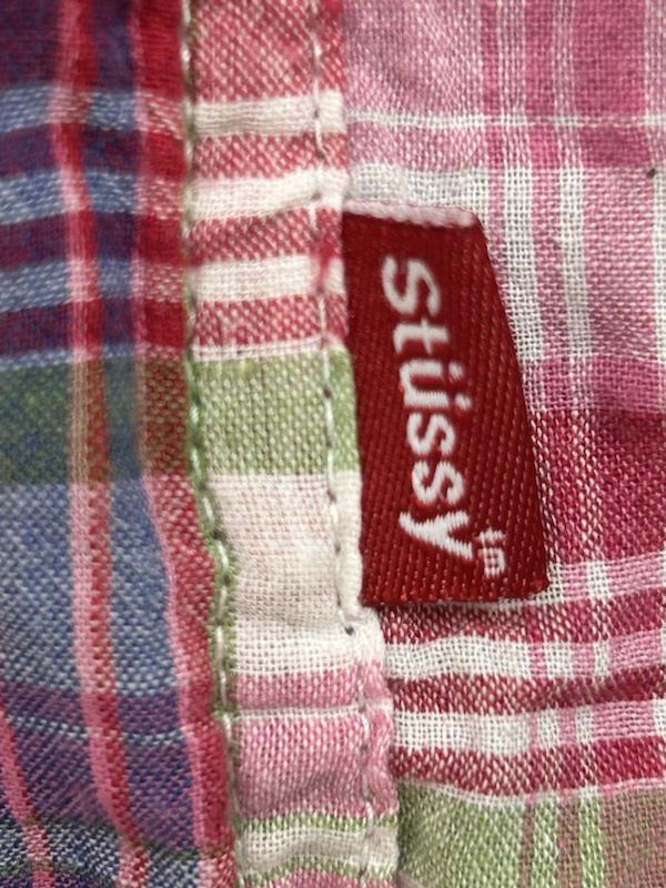 ステューシー STUSSY シャツ、ブラウス 半袖 stussy チェック RN94974 CA 28629 XL チェック 赤 / レッド / red X 白 / ホワイト / white X 緑 / グリーン / green メンズ USED 古着 中古 50136470