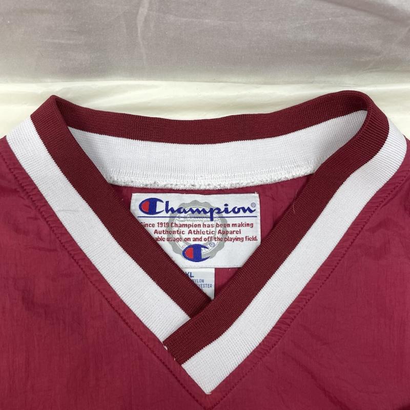 チャンピオン Champion トレーナー 長袖 チャンピオン ナイロン プルオーバー ピステ ロゴ 刺繍 ジャージ RED 赤 裾ドローコード XL 赤 / レッド / red メンズ USED 古着 中古 50136488