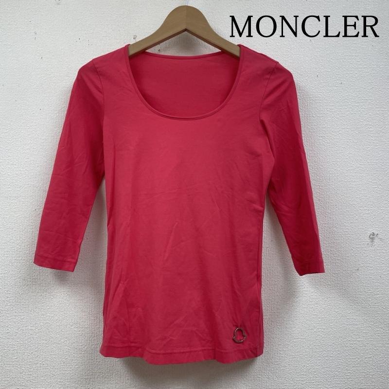 モンクレール MONCLER カットソー 七分袖 カットソー 七分袖 クルーネック コットン 無地 ストレッチ インナー Tシャツ S 無地 桃 / ピンク / pink レディース USED 古着 中古 50136517