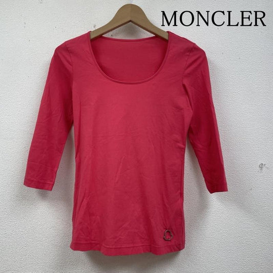 モンクレール MONCLER カットソー 七分袖 カットソー 七分袖 クルーネック コットン 無地 ストレッチ インナー Tシャツ S 無地 桃 / ピンク / pink レディース USED 古着 中古 50136517