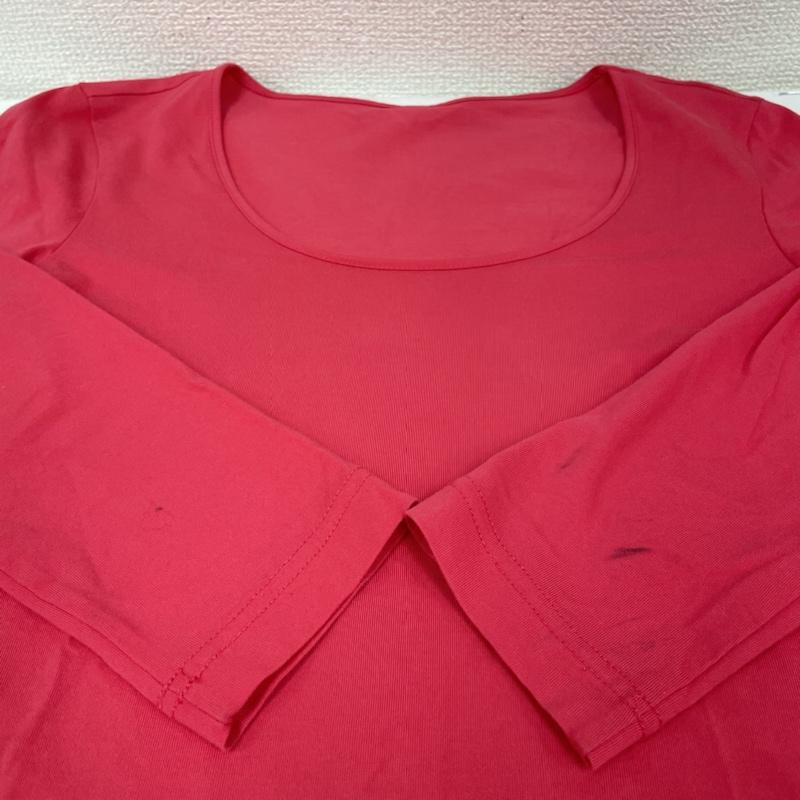モンクレール MONCLER カットソー 七分袖 カットソー 七分袖 クルーネック コットン 無地 ストレッチ インナー Tシャツ S 無地 桃 / ピンク / pink レディース USED 古着 中古 50136517