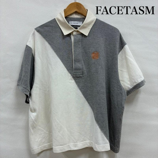ファセッタズム FACETASM ポロシャツ 半袖 23ss LEAVE NOW RUGBY POLO ラグビー 半袖 ポロシャツ ABH-TEE-M01 4 ロゴ、文字 X 刺繍 白 / ホワイト / white X 灰 / グレー / gray X 橙 / オレンジ / orange メンズ USED 古着 中古 50136525