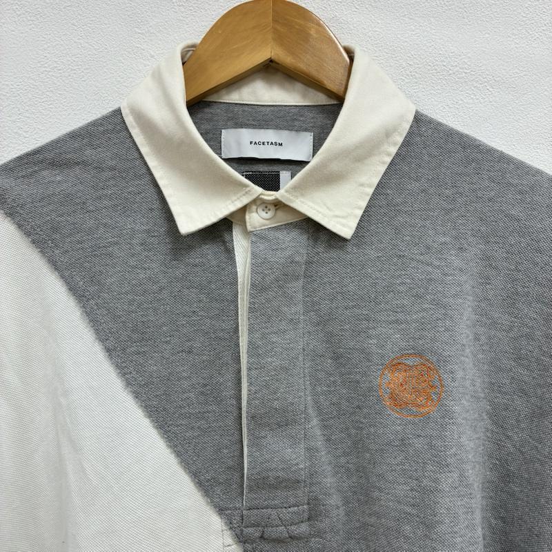 ファセッタズム FACETASM ポロシャツ 半袖 23ss LEAVE NOW RUGBY POLO ラグビー 半袖 ポロシャツ ABH-TEE-M01 4 ロゴ、文字 X 刺繍 白 / ホワイト / white X 灰 / グレー / gray X 橙 / オレンジ / orange メンズ USED 古着 中古 50136525