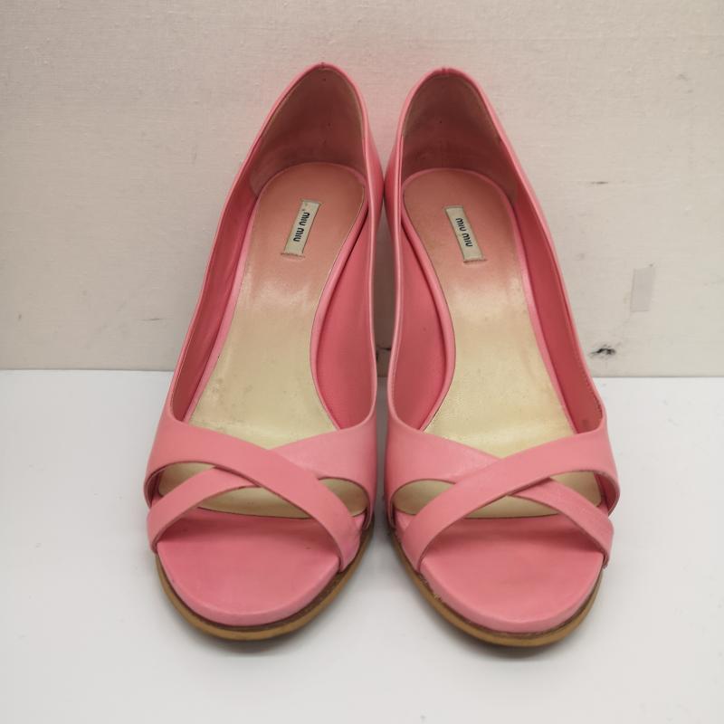 ミュウミュウ miu miu パンプス パンプス ハイヒール パンプス オープントゥ ピンヒール 35 1/2 23.0cm 桃 / ピンク / pink レディース USED 古着 中古 50136540
