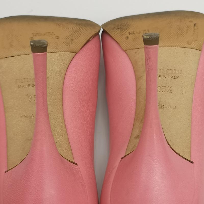 ミュウミュウ miu miu パンプス パンプス ハイヒール パンプス オープントゥ ピンヒール 35 1/2 23.0cm 桃 / ピンク / pink レディース USED 古着 中古 50136540