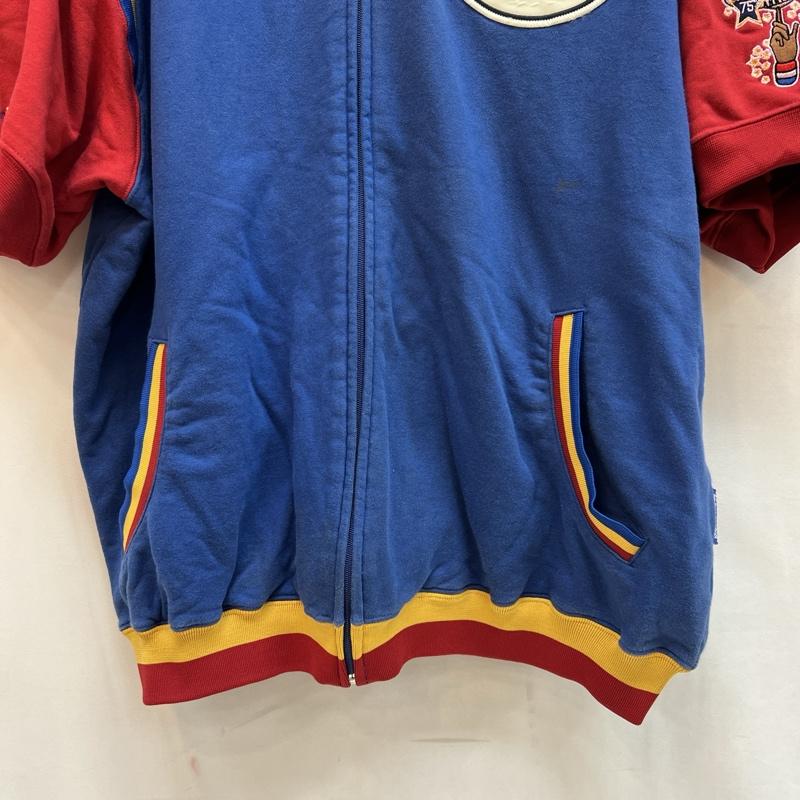フブ FUBU パーカー 半袖 90s-00s Harlem Globetrotters 半袖 フルジップ パーカー XL 青 / ブルー / blue X 赤 / レッド / red メンズ USED 古着 中古 50136598