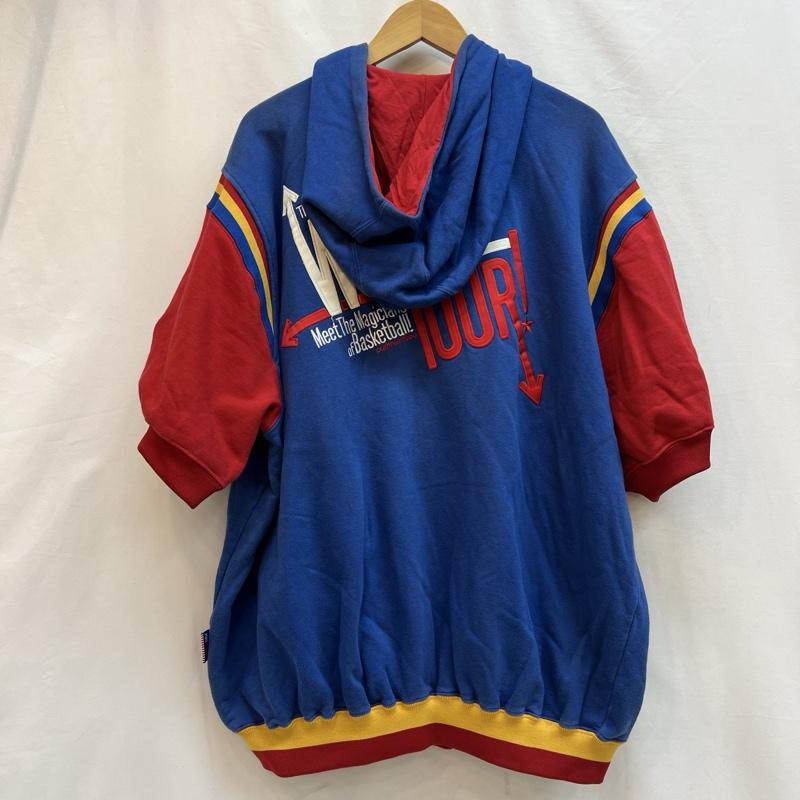 フブ FUBU パーカー 半袖 90s-00s Harlem Globetrotters 半袖 フルジップ パーカー XL 青 / ブルー / blue X 赤 / レッド / red メンズ USED 古着 中古 50136598