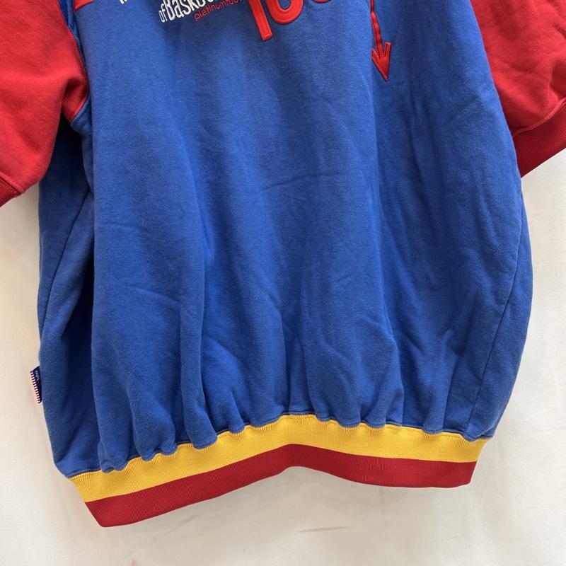 フブ FUBU パーカー 半袖 90s-00s Harlem Globetrotters 半袖 フルジップ パーカー XL 青 / ブルー / blue X 赤 / レッド / red メンズ USED 古着 中古 50136598
