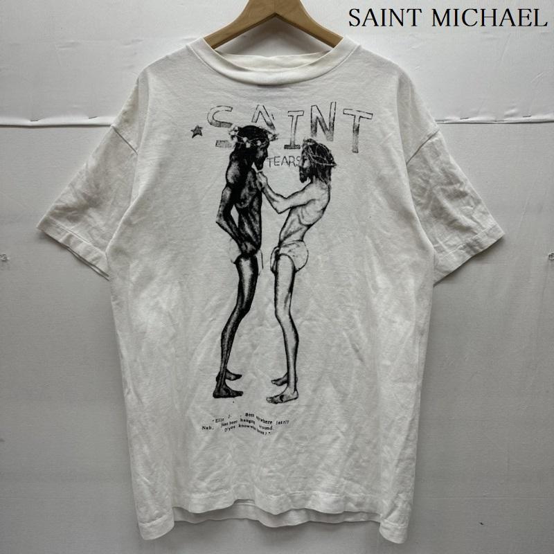 セントマイケル SAINT MICHAEL Tシャツ 半袖 21SS DENIM TEARS Print プリント Tシャツ SM-S21-0000-045 M 白 / ホワイト / white メンズ USED 古着 中古 50136612