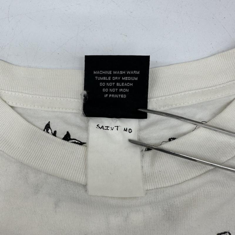 セントマイケル SAINT MICHAEL Tシャツ 半袖 21SS DENIM TEARS Print プリント Tシャツ SM-S21-0000-045 M 白 / ホワイト / white メンズ USED 古着 中古 50136612