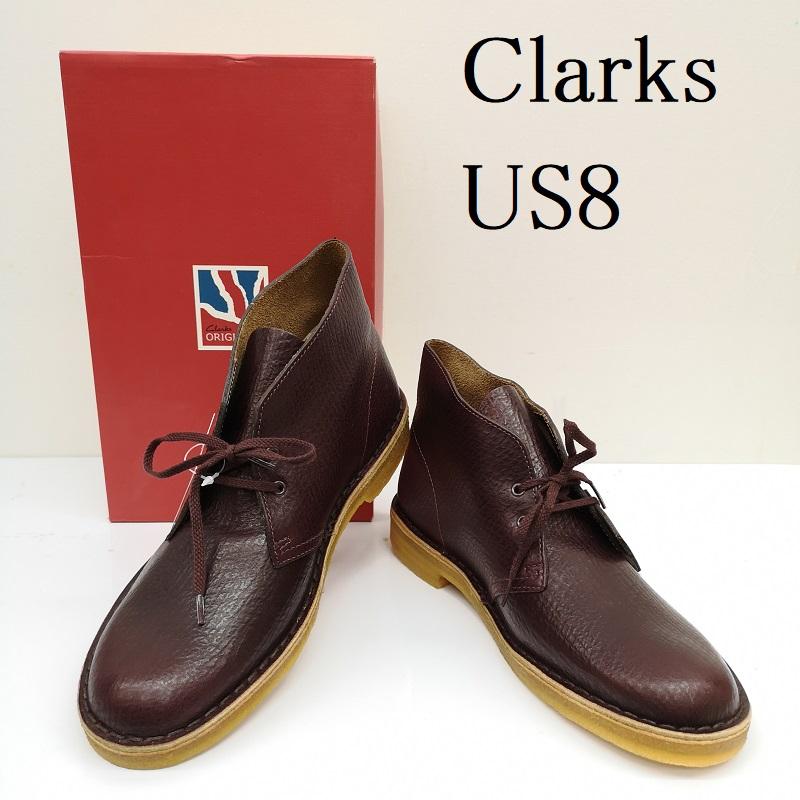 クラークス Clarks ブーツ 一般 デザート ブーツ DESERT BOOT BURGUNDY TUMBLED US：8 ボルドー / ボルドー / メンズ USED 古着 中古 50136669