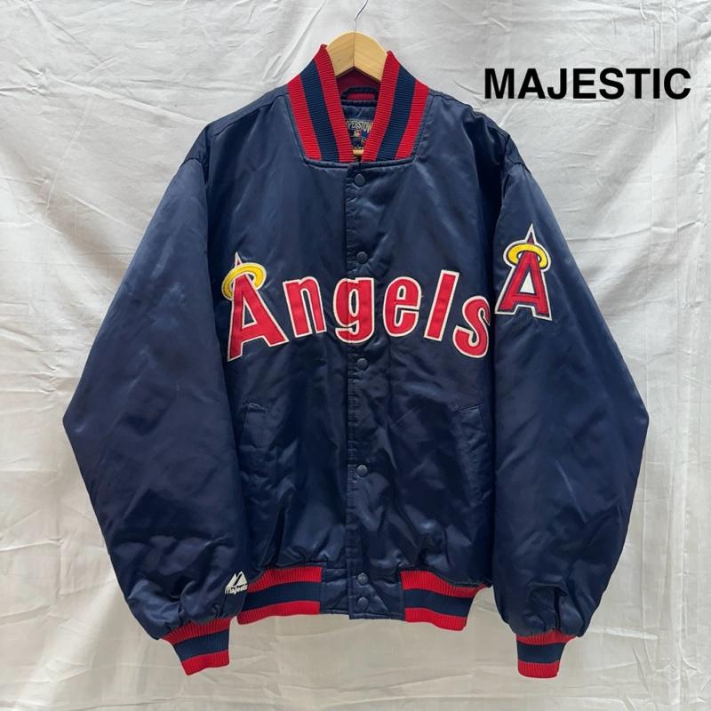マジェスティック MAJESTIC ジャケット、上着 ジャンパー、ブルゾン COOPERSTOWN クーパーズタウン Los Angeles Angels ロサンゼルス エンジェルス スタジアム ジャケット MLB M 紺 / ネイビー / navy メンズ USED 古着 中古 50136671